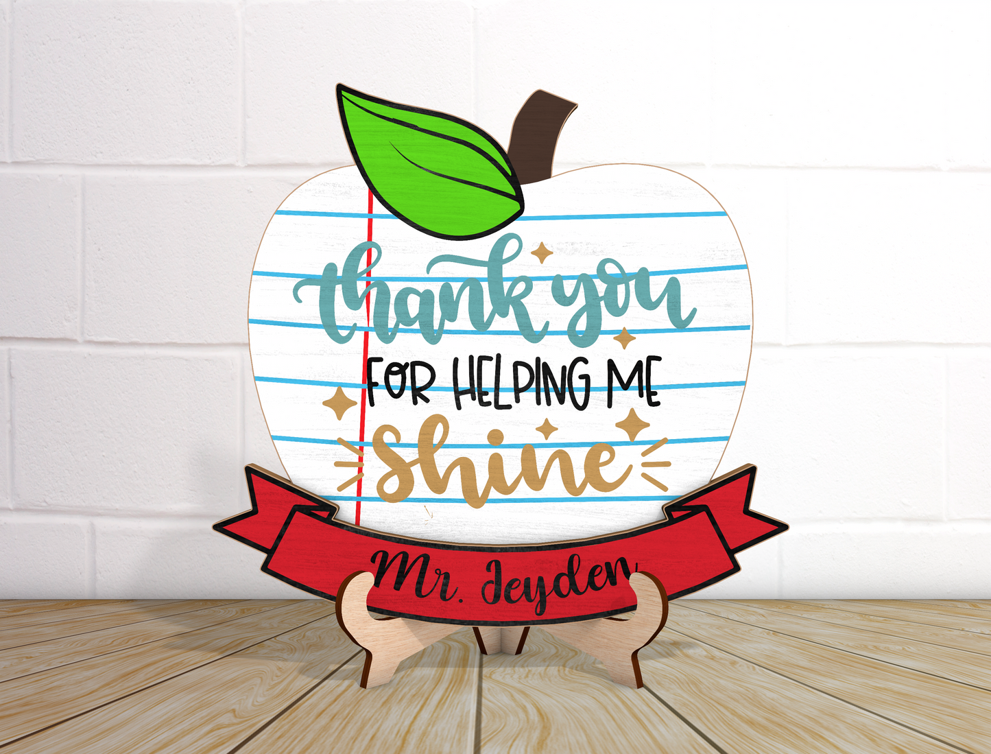 Personalized Teacher Tabletop Sign SVG Bundle Laser Cut File for Glowforge and LightBurn