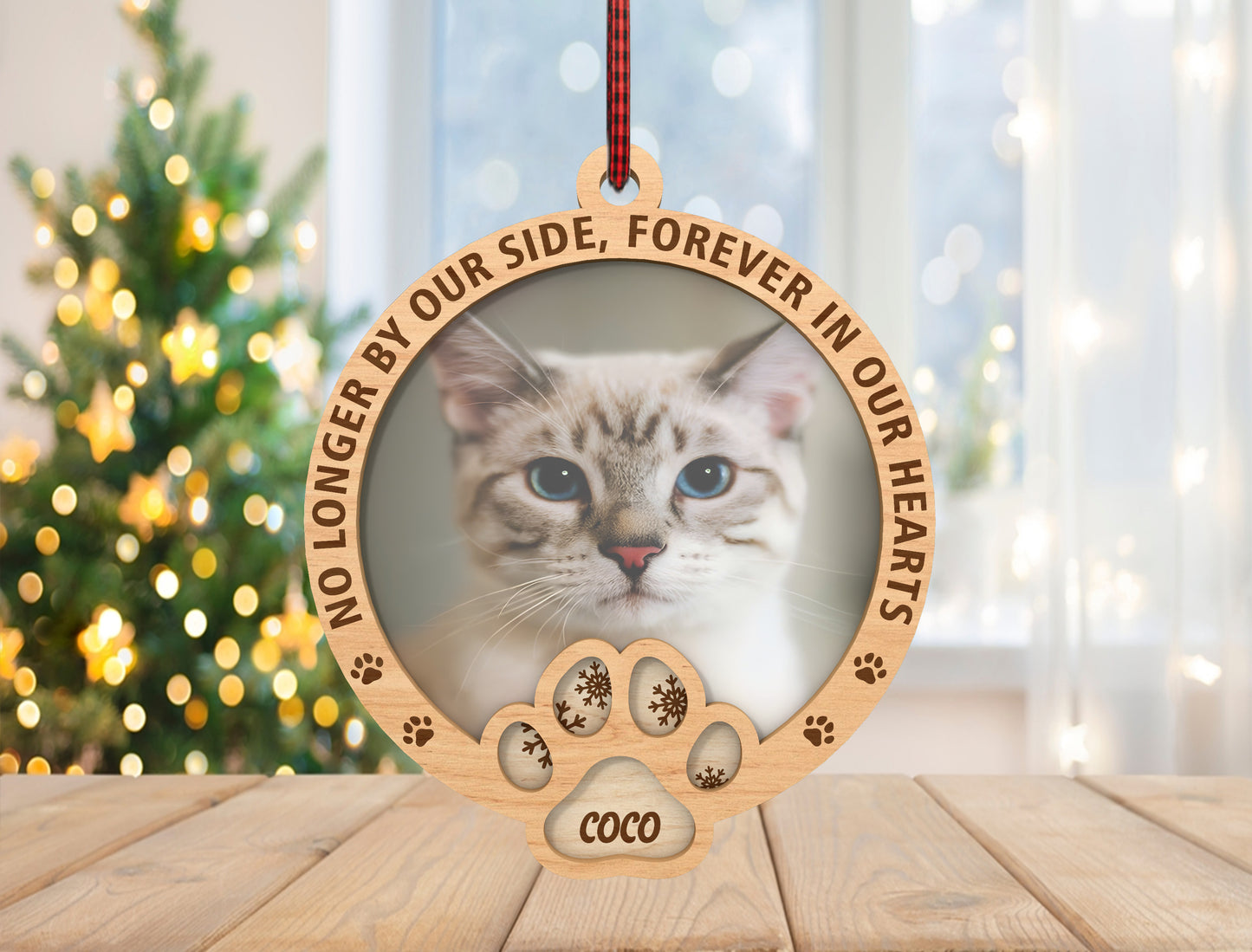 Pet Memorial Ornament SVG Forever in Our Hearts Laser Cut File for LightBurn and xTool