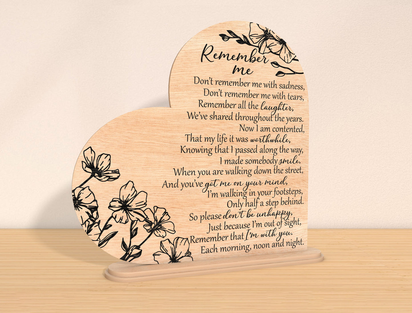 Remember Me Memorial SVG Laser Cut File for Glowforge