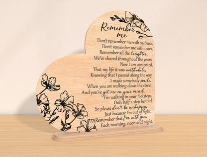 Remember Me Memorial SVG Laser Cut File for Glowforge