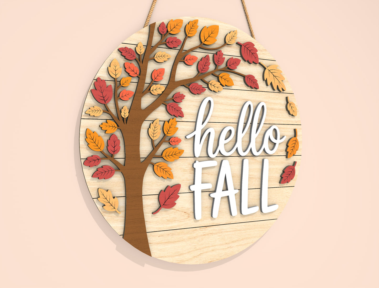 Hello Pumpkin Door Hanger SVG Set for Glowforge xTool LightBurn | 2 Designs