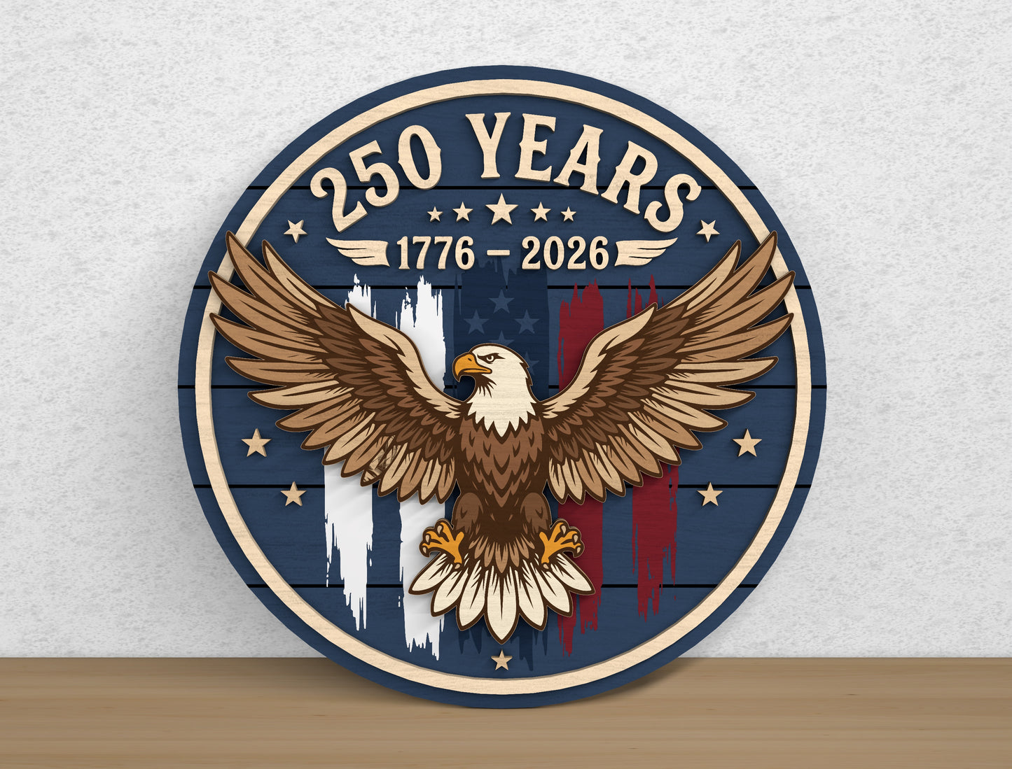 250th Anniversary Eagle Door Hanger SVG Bundle for Glowforge xTool LightBurn 10 Designs