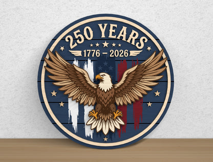 250th Anniversary Eagle Door Hanger SVG Bundle for Glowforge xTool LightBurn 10 Designs