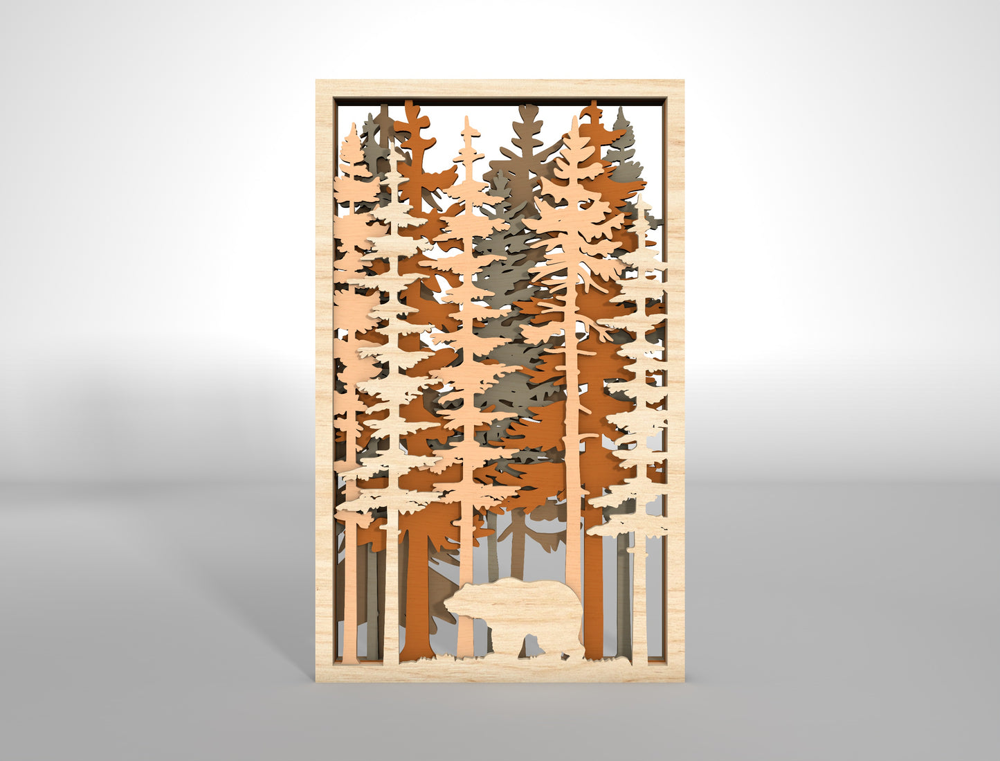 Forest Wall Hanging SVG Multilayer for Glowforge and xTool Laser Cut File