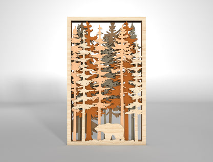 Forest Wall Hanging SVG Multilayer for Glowforge and xTool Laser Cut File