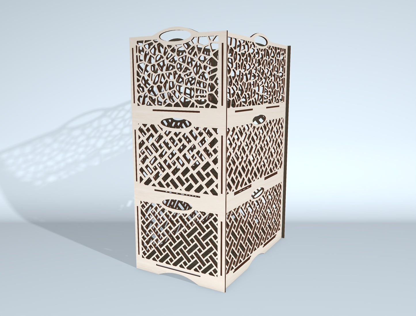 Wooden Laundry Hamper SVG Bundle for Glowforge and LightBurn