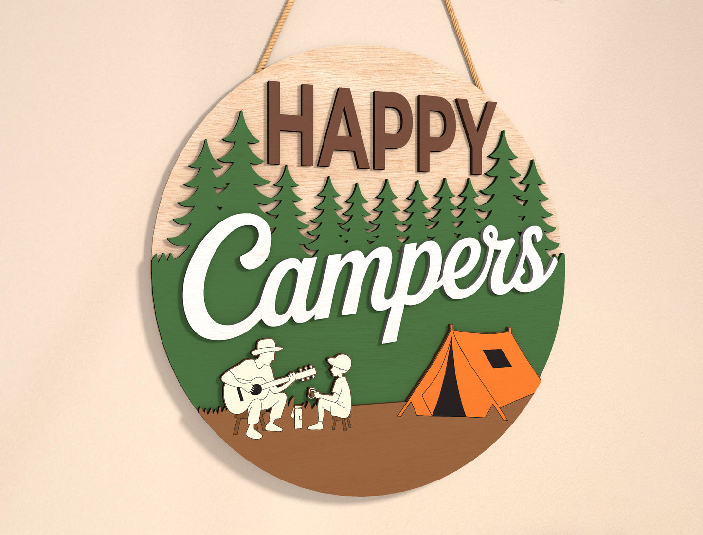 Camping Door Sign Bundle SVG for Glowforge and xTool Laser Cut File
