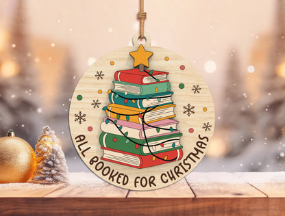 Book Lover Christmas Ornament SVG Bundle 5
