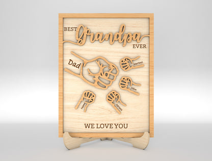 Personalized Dad Hands Multilayer SVG for Glowforge and xTool