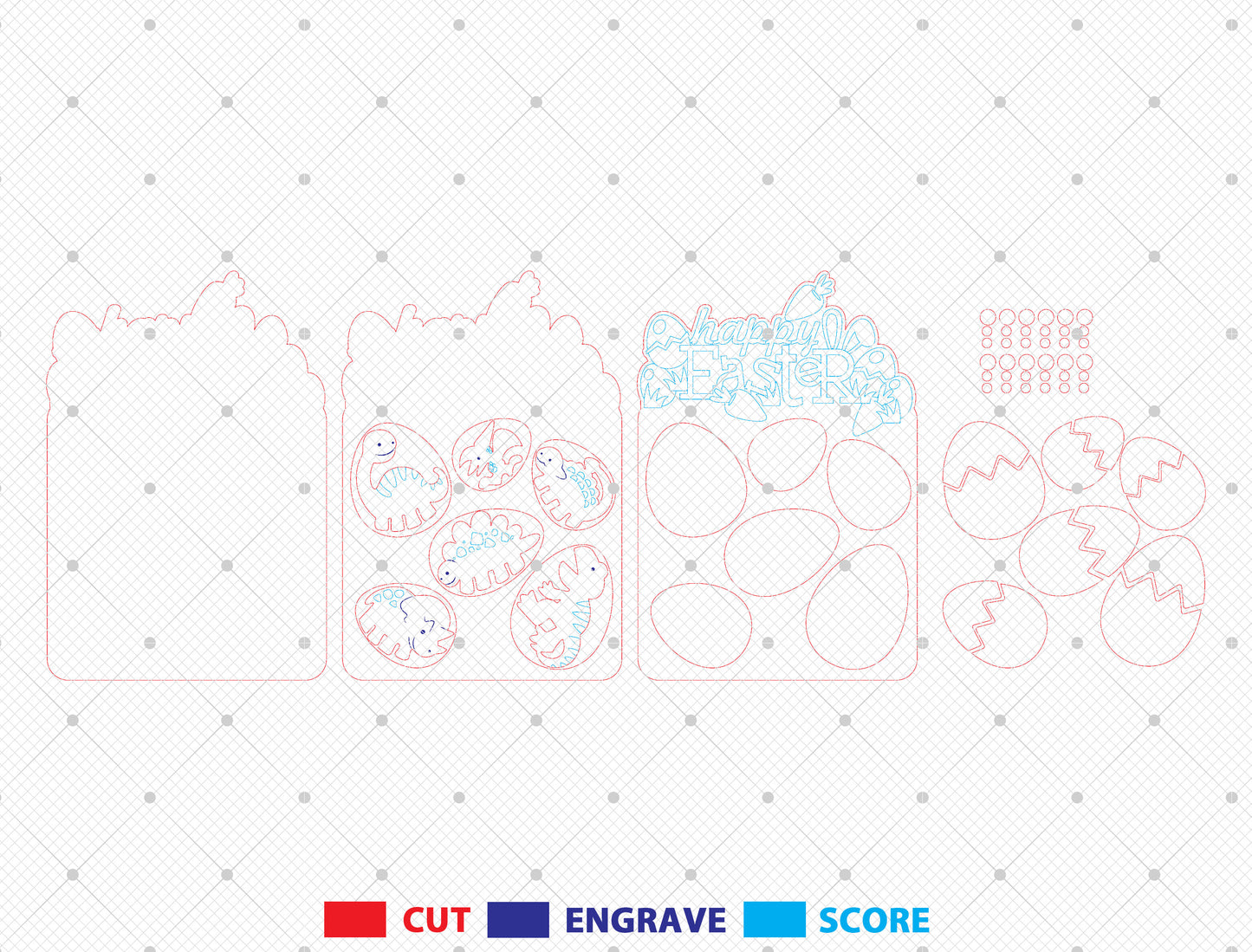 Easter Egg Game Board SVG Kids Table Activity for LightBurn and xTool