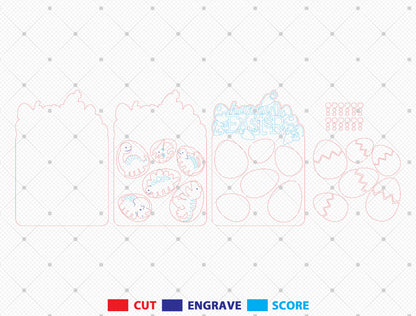 Easter Egg Game Board SVG Kids Table Activity for LightBurn and xTool