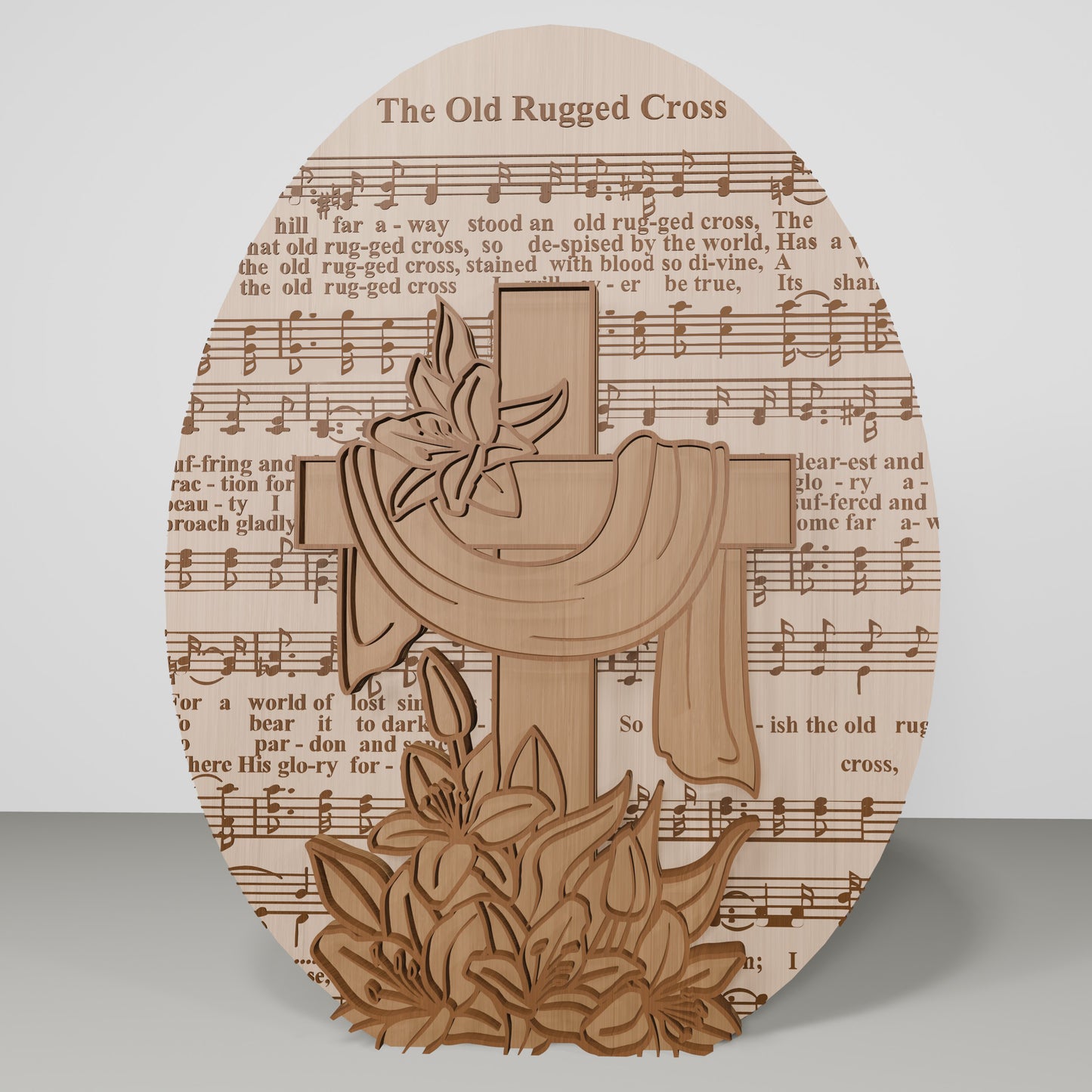 Christian Easter Cross Tabletop Wood Sign Set SVG for Glowforge and xTool