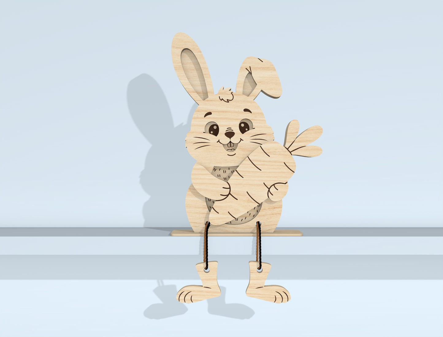 Easter Bunny Shelf Sitters SVG Bundle for LightBurn and Glowforge