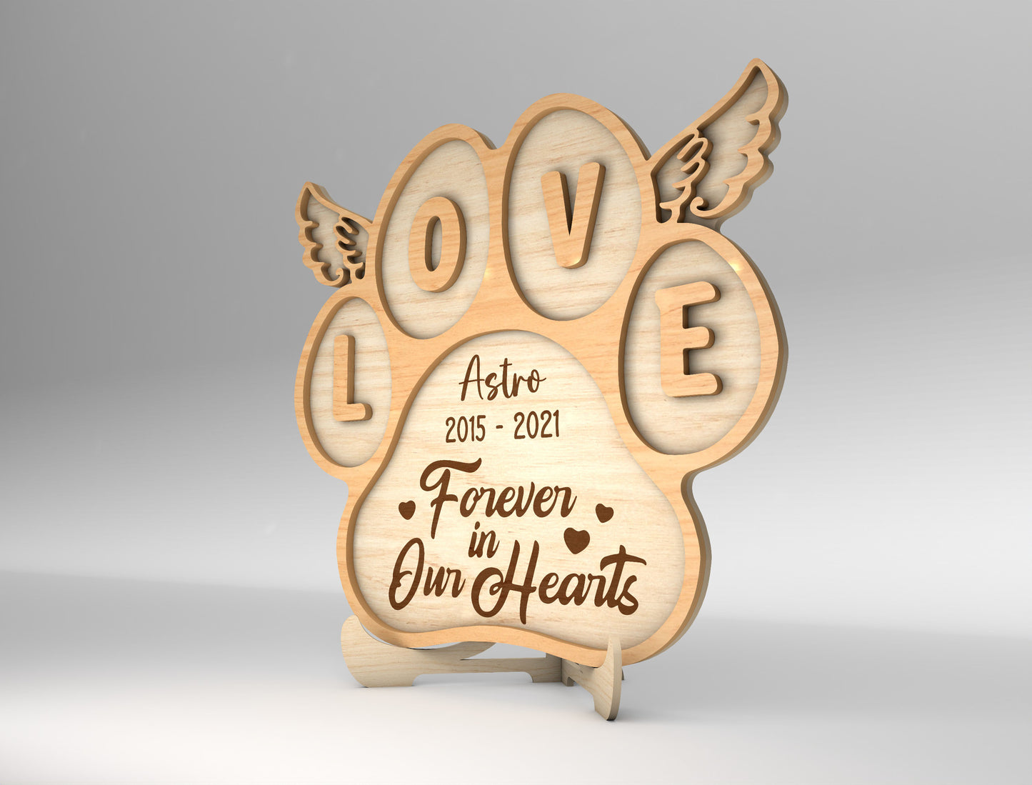 Pet Memorial Tabletop Sign SVG Laser Cut File for Glowforge