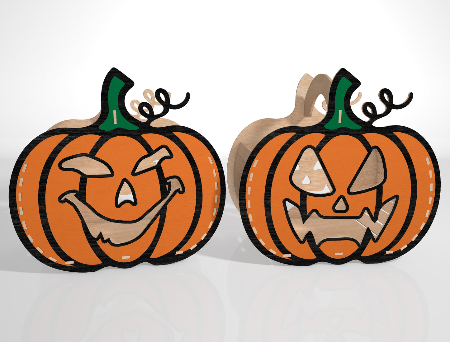 Halloween Pumpkin Face SVG Bundle Laser Cut File | 35 Jack O Lantern Designs | Spooky Wooden Decor | Glowforge, xTool, LightBurn, etc.