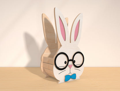 Easter Bunny Basket SVG Bundle Cute Bunny Egg for LightBurn and xTool