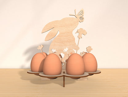 Easter Egg Holder Stand SVG Bundle Bunny Floral for LightBurn and xTool