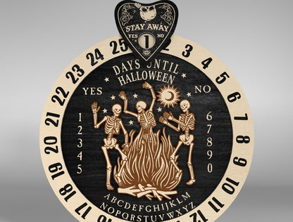 Halloween Skeleton Countdown Board SVG for LightBurn xTool