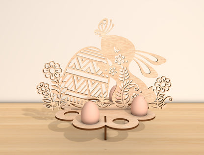 Easter Cow Egg Holder Stand Laser Cut File | Farm Easter Tabletop Egg Display | Ready to Cut | Glowforge, xTool, LightBurn, etc.