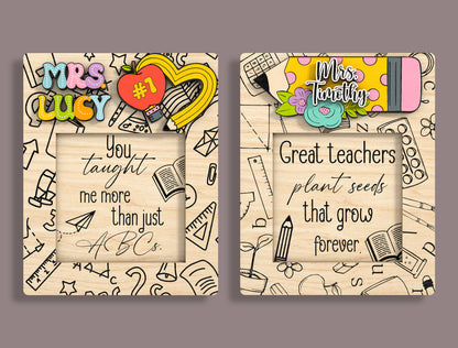 Teacher Sticky Note Holder SVG Bundle Laser Cut File for xTool and Glowforge