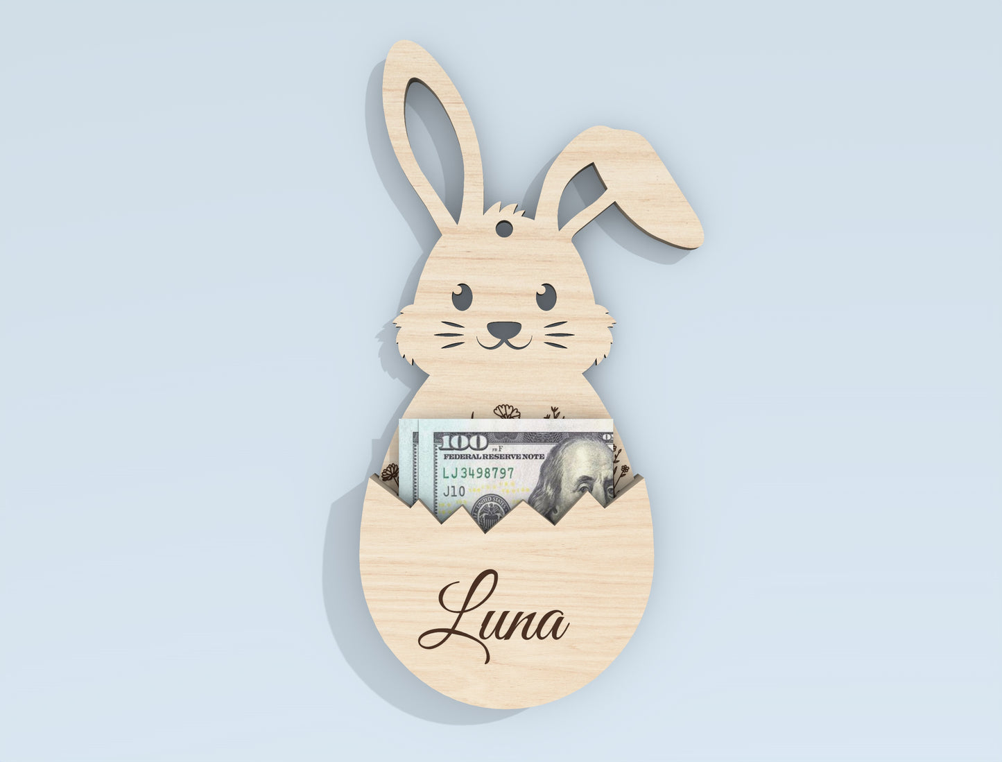 Personalized Easter Bunny Money Holder SVG Bundle for Glowforge