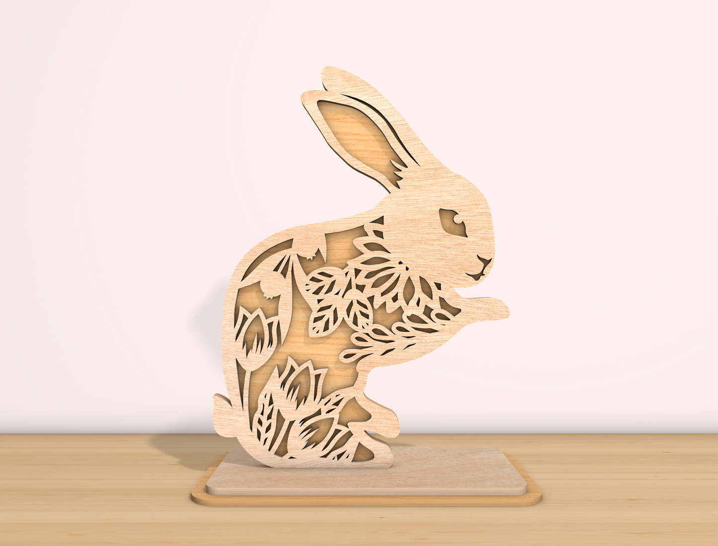 Bunny Tabletop SVG Bundle Rabbit Floral Cutout Easter for Glowforge and xTool