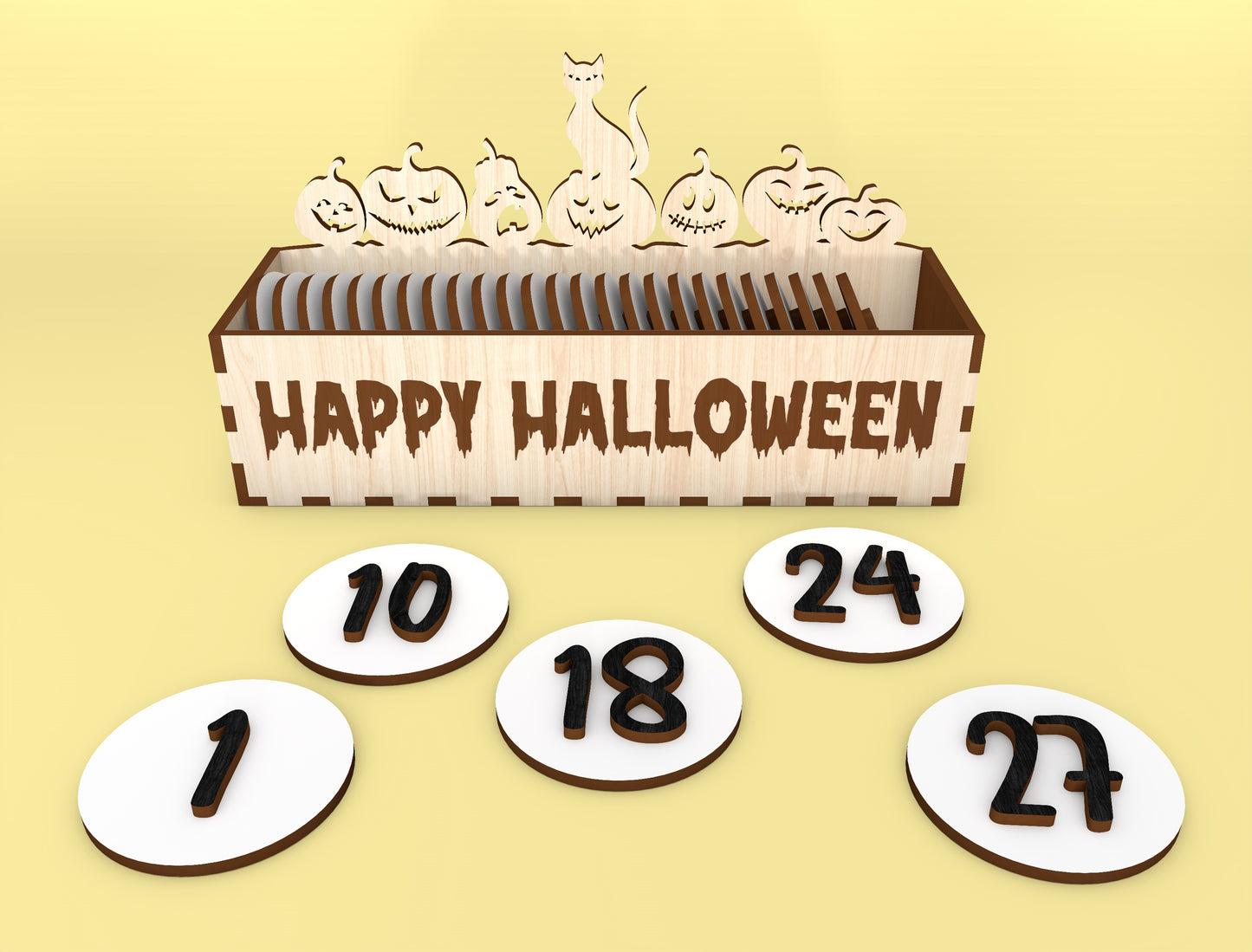 Halloween Countdown Calendar SVG for xTool LightBurn