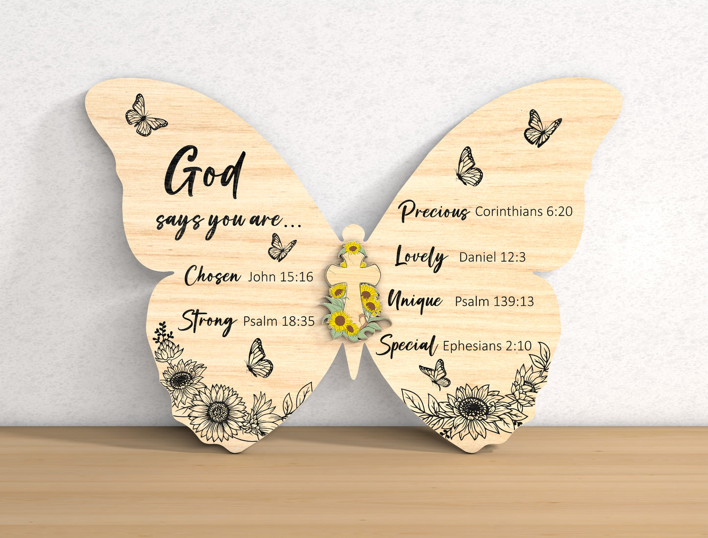 Butterfly Mom Sunflower Quote Sign SVG Bundle for LightBurn and xTool