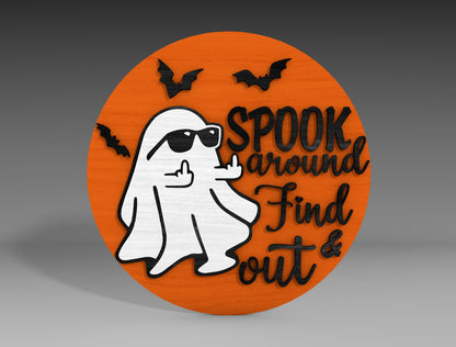Ghost Spooky Door Hanger SVG Bundle for Glowforge xTool LightBurn 7 Designs