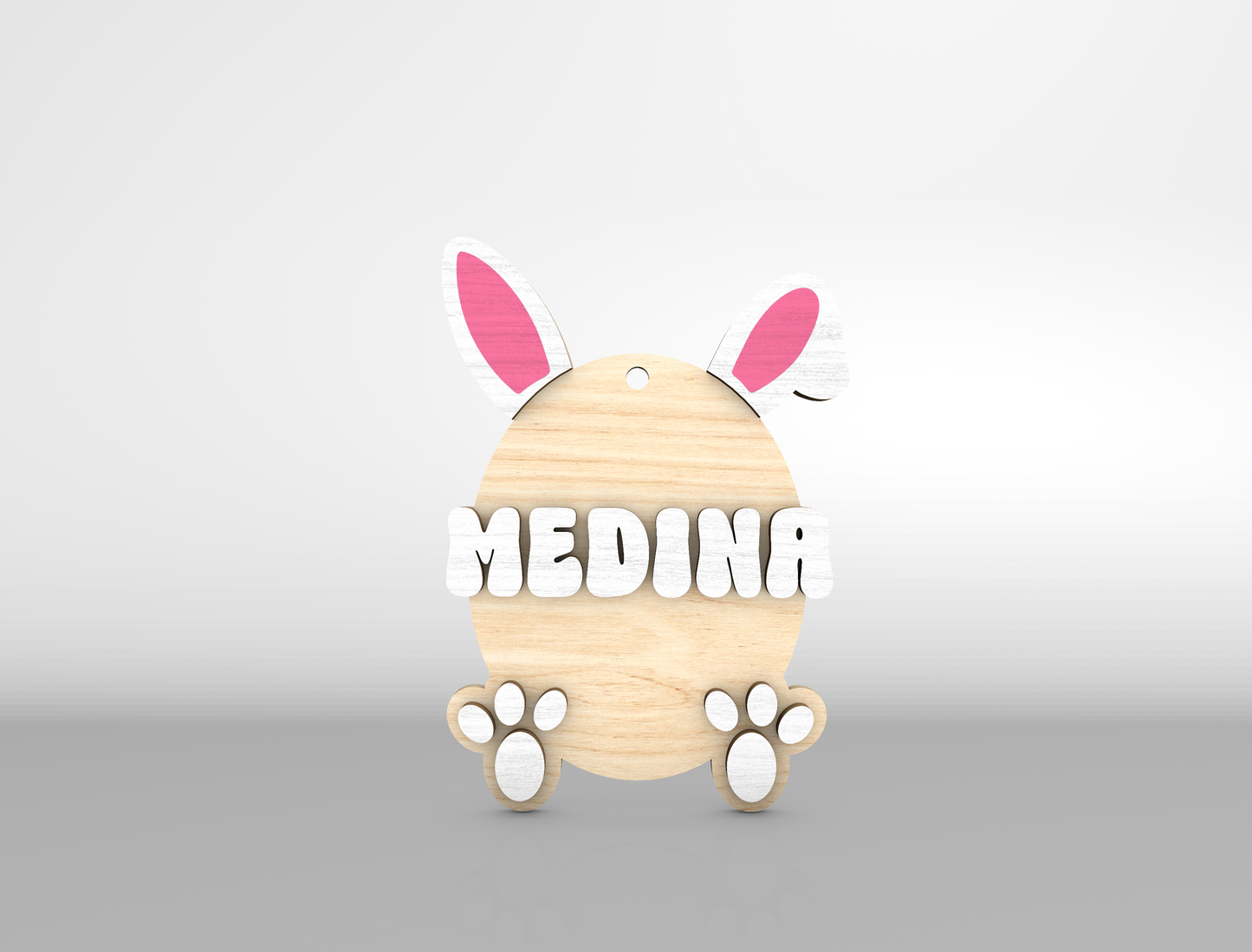 Baby Bunny Footprint Tabletop Sign SVG Easter Announcement for Glowforge
