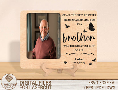 Family Memorial Photo Frame SVG Laser Cut File for Glowforge