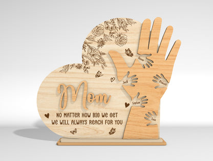 Personalized Mom Hand Custom Name Sign SVG for Glowforge and xTool