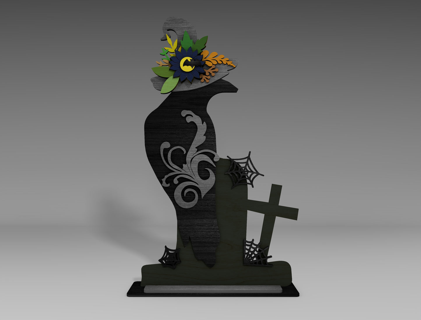 Halloween Raven Crow SVG Bundle for Glowforge xTool LightBurn 3 Designs