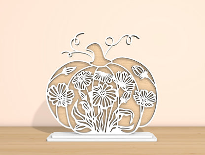 Floral Stacked Pumpkins SVG Bundle for Glowforge xTool LightBurn 6 Designs
