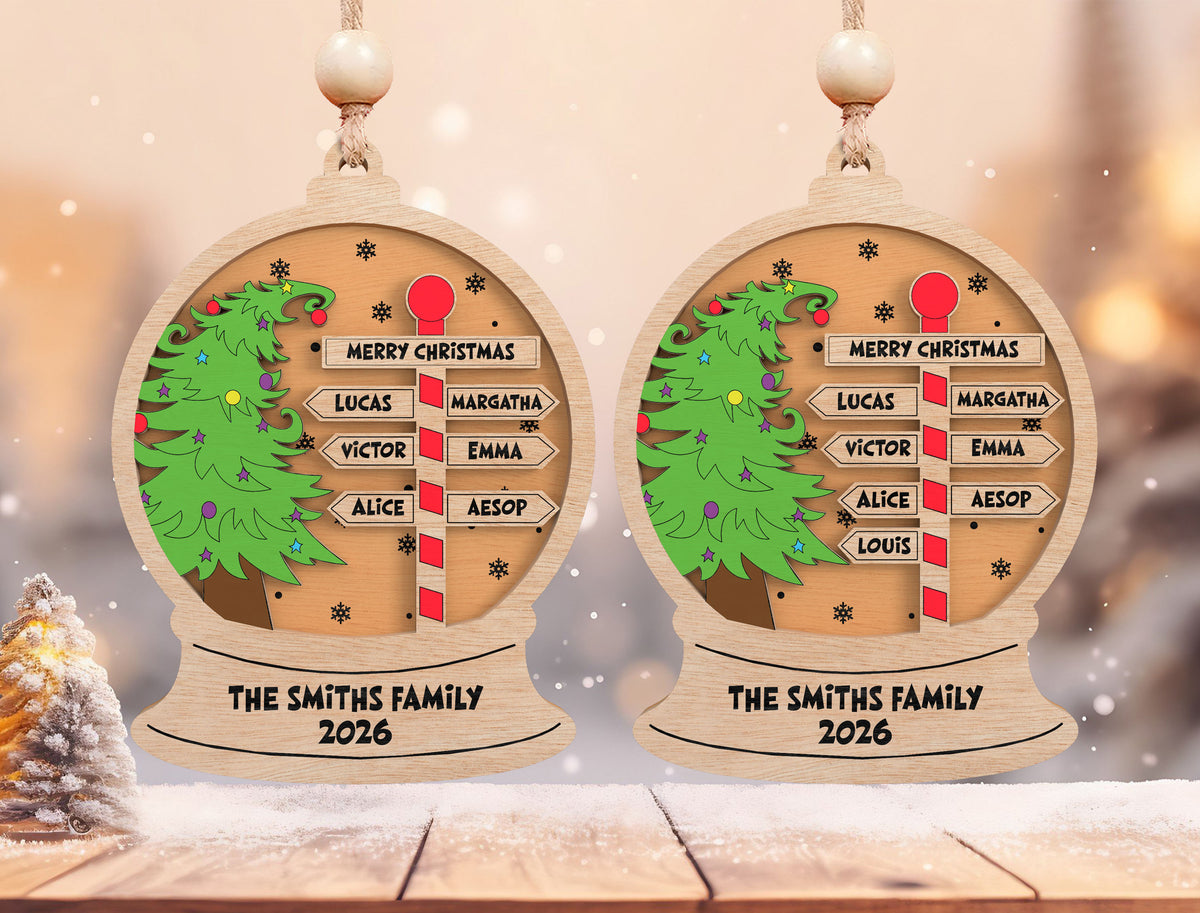 Personalized Family Name Snow Globe Christmas Ornament SVG 4