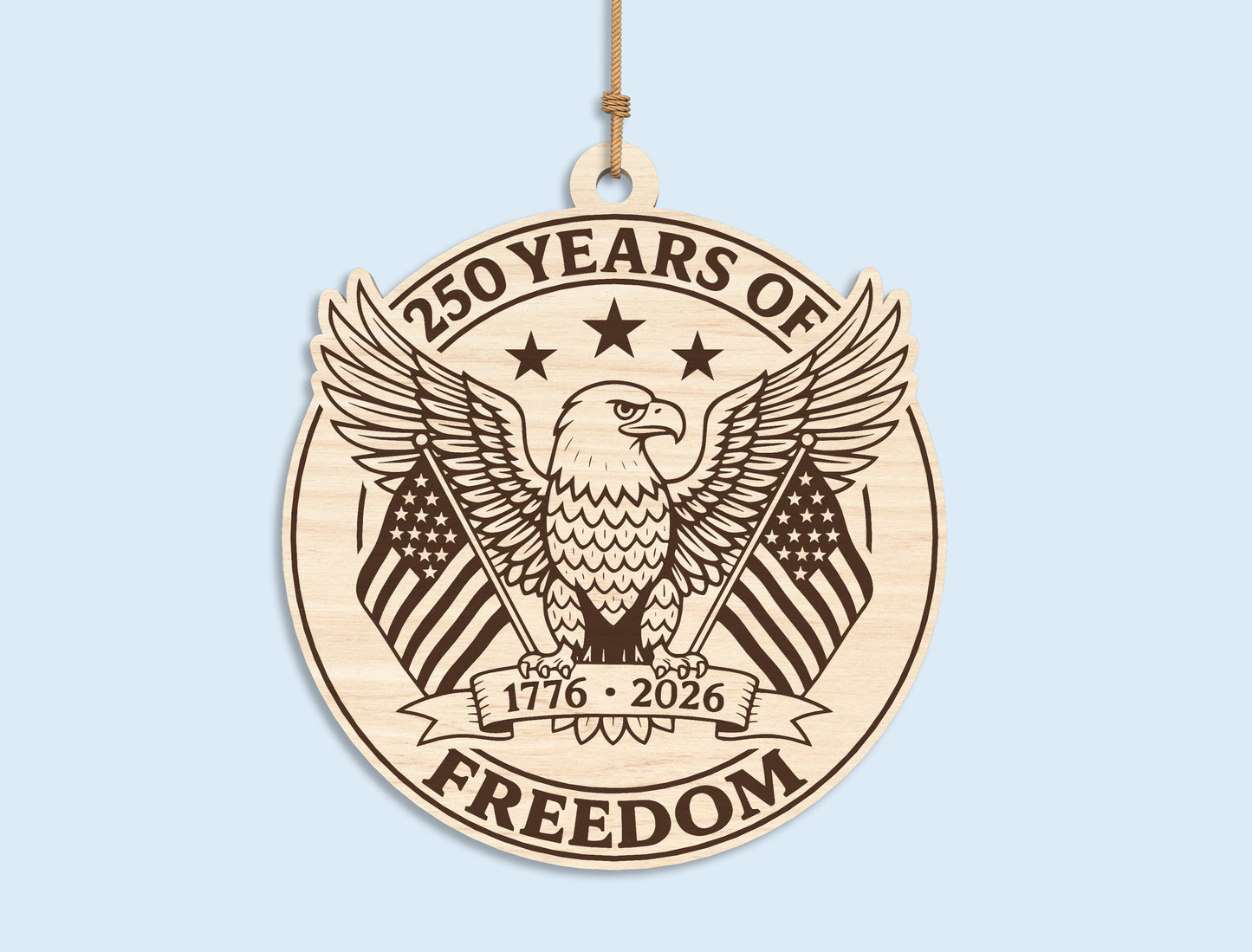 250 Years Eagle Ornament SVG Bundle for Glowforge and LightBurn
