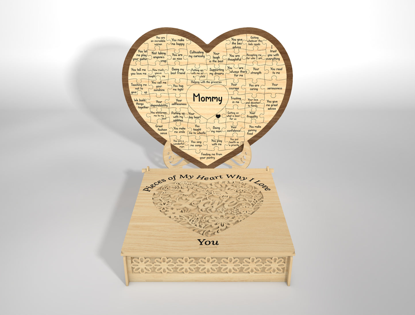 Why I Love You Heart Puzzle SVG Pieces of My Heart for Glowforge