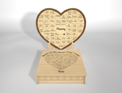 Why I Love You Heart Puzzle SVG Pieces of My Heart for Glowforge