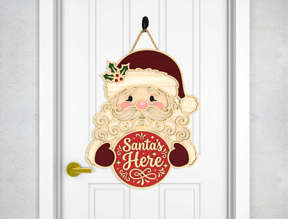 Christmas Door Hanger SVG Bundle Santa Reindeer Designs 6