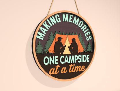 Camping Door Sign Bundle SVG for LightBurn and Glowforge Laser Cut File