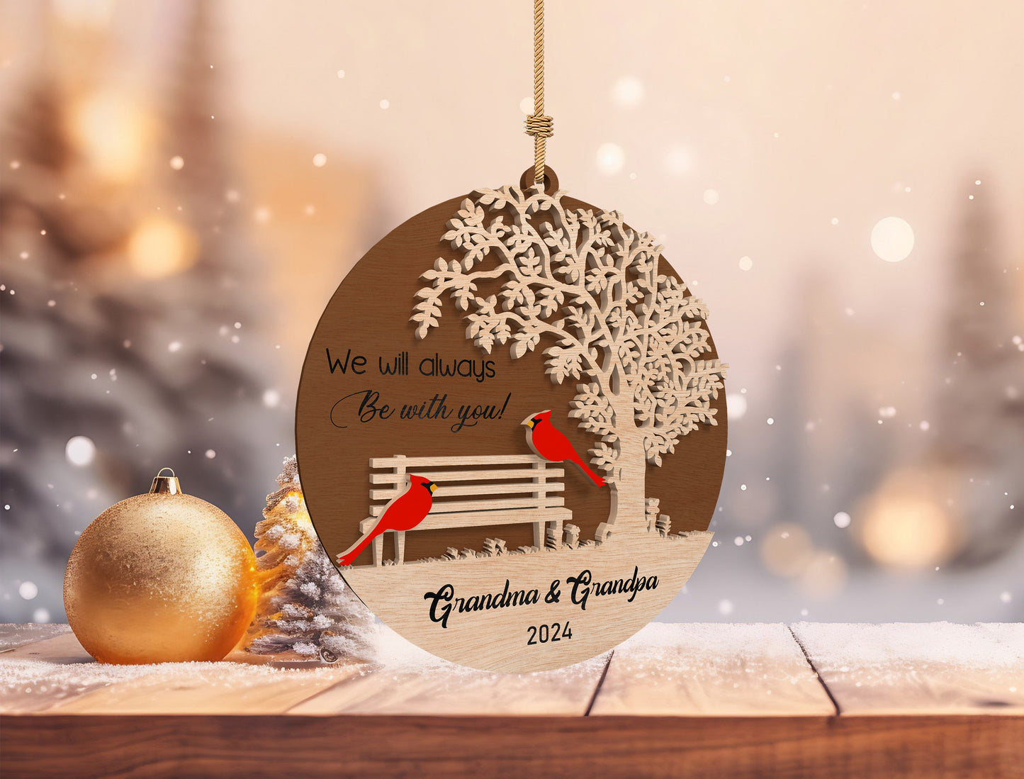 Memorial Bench Ornament SVG for Glowforge and LightBurn