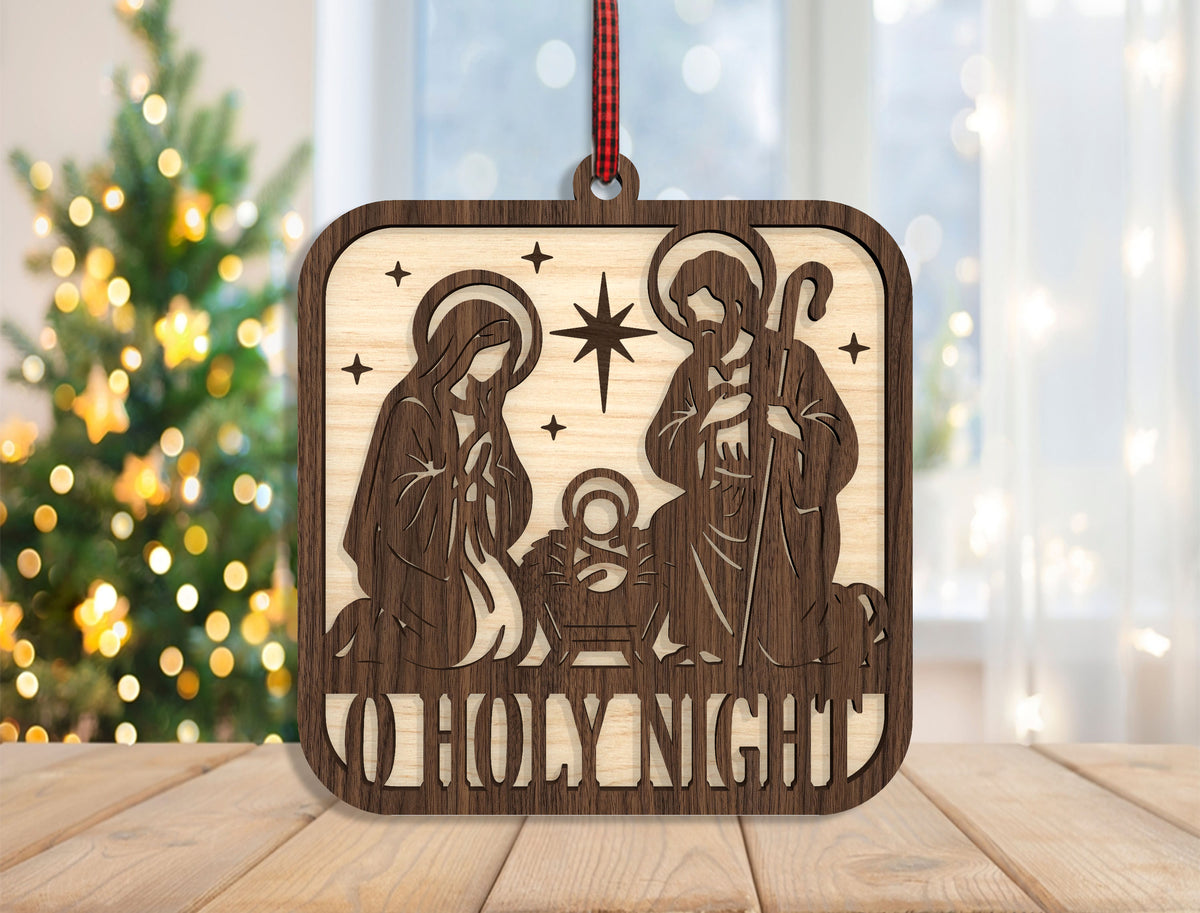 Christian Nativity Ornament SVG Bundle Christmas Laser Cut Files