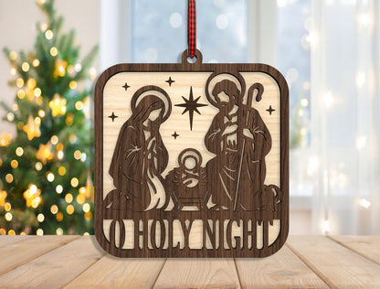 Christian Nativity Ornament SVG Bundle Christmas Laser Cut Files