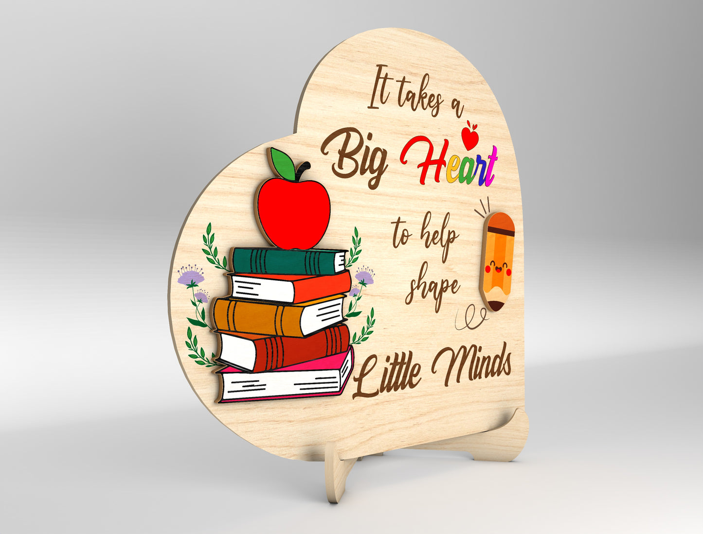 Apple Sign Laser Cut File – Wooden Apple Shape Teacher Gift SVG – Thank You Teacher Tabletop Decor
