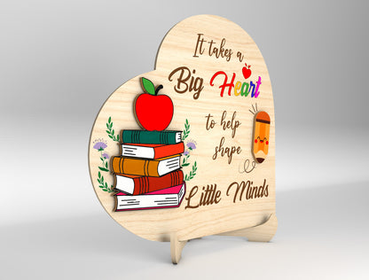Apple Sign Laser Cut File – Wooden Apple Shape Teacher Gift SVG – Thank You Teacher Tabletop Decor