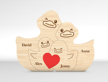 Personalized Family Duck Puzzle SVG for Glowforge and xTool