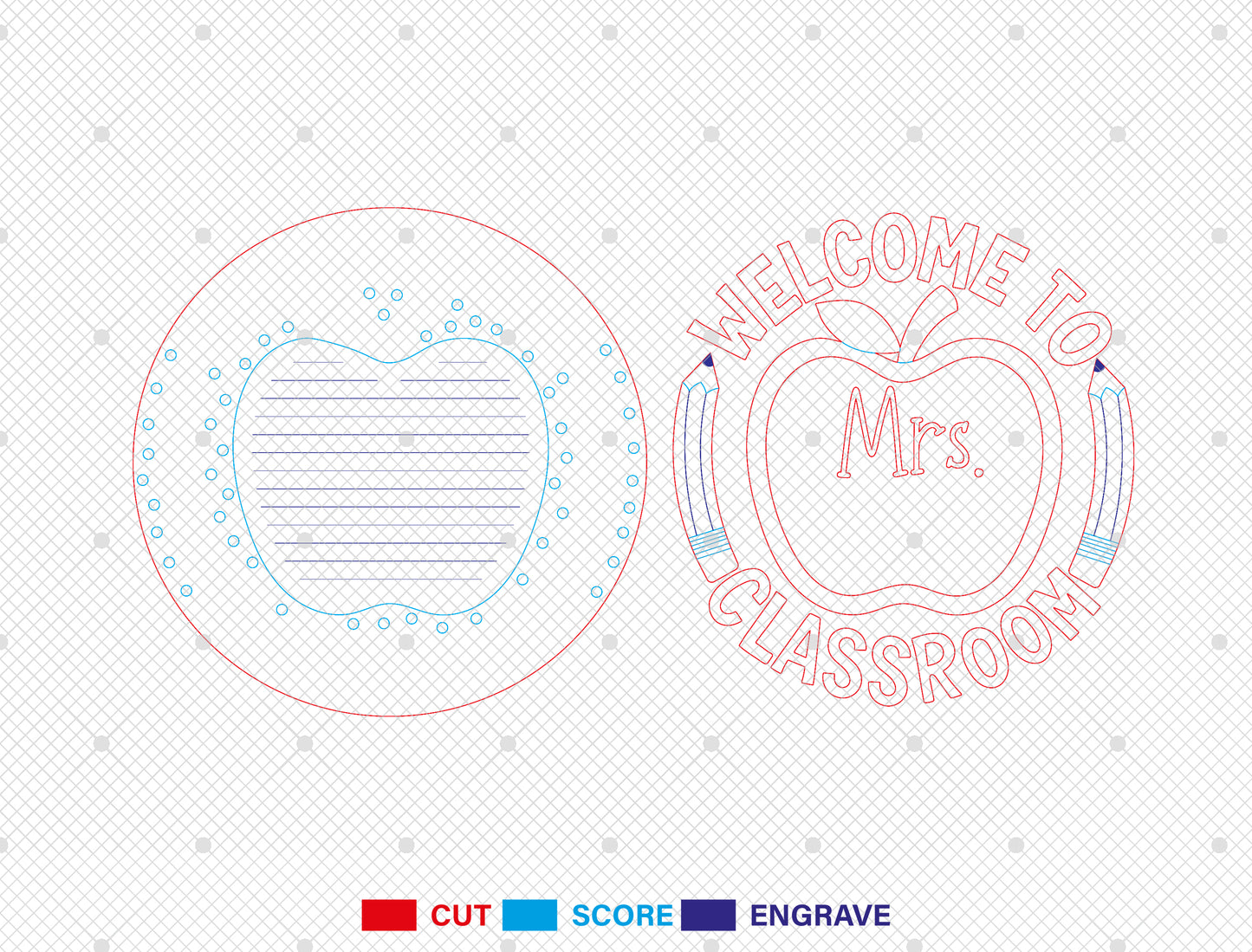 Welcome Classroom Door Sign SVG Laser Cut File for xTool and Glowforge