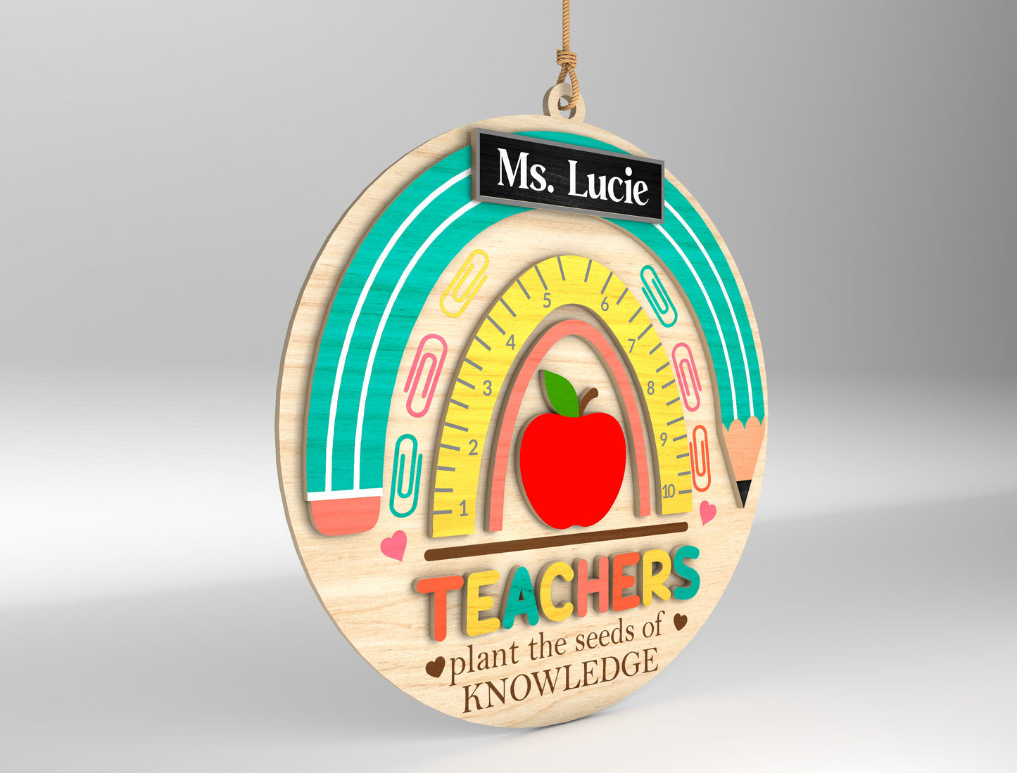 Personalized Teacher Ornament SVG Bundle for Glowforge and xTool