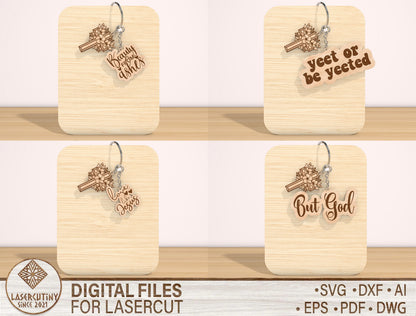 Christian Keychain SVG Bundle Bible Verse 24 Designs for LightBurn