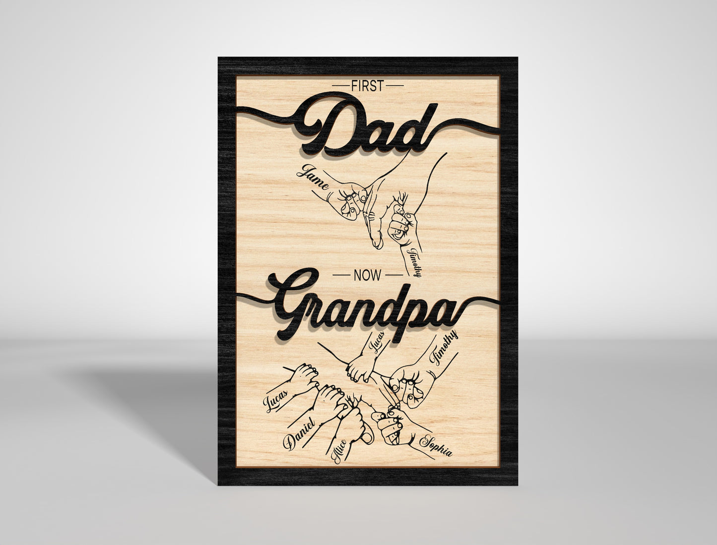 "First a Dad Now a Grandpa" Sign SVG Laser Cut File for xTool and LightBurn